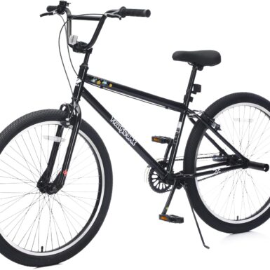 26 Inch Freestyle Bike for Teens, Carbon Steel Frame Single-Speed Bicycle with 2 Pegs, Front Caliper Brake & Rear V Brake, Garden & Outdoor Bike for Boys and Girls Ages 14+